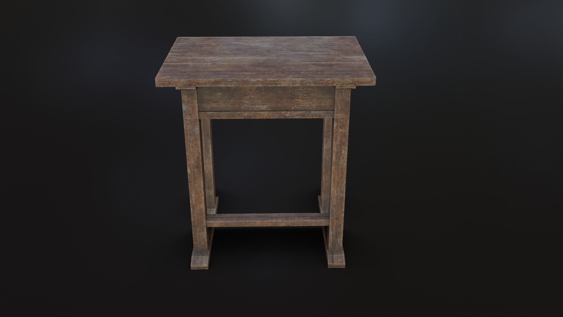 Old Dirty School Desk Low-poly 3D model_20