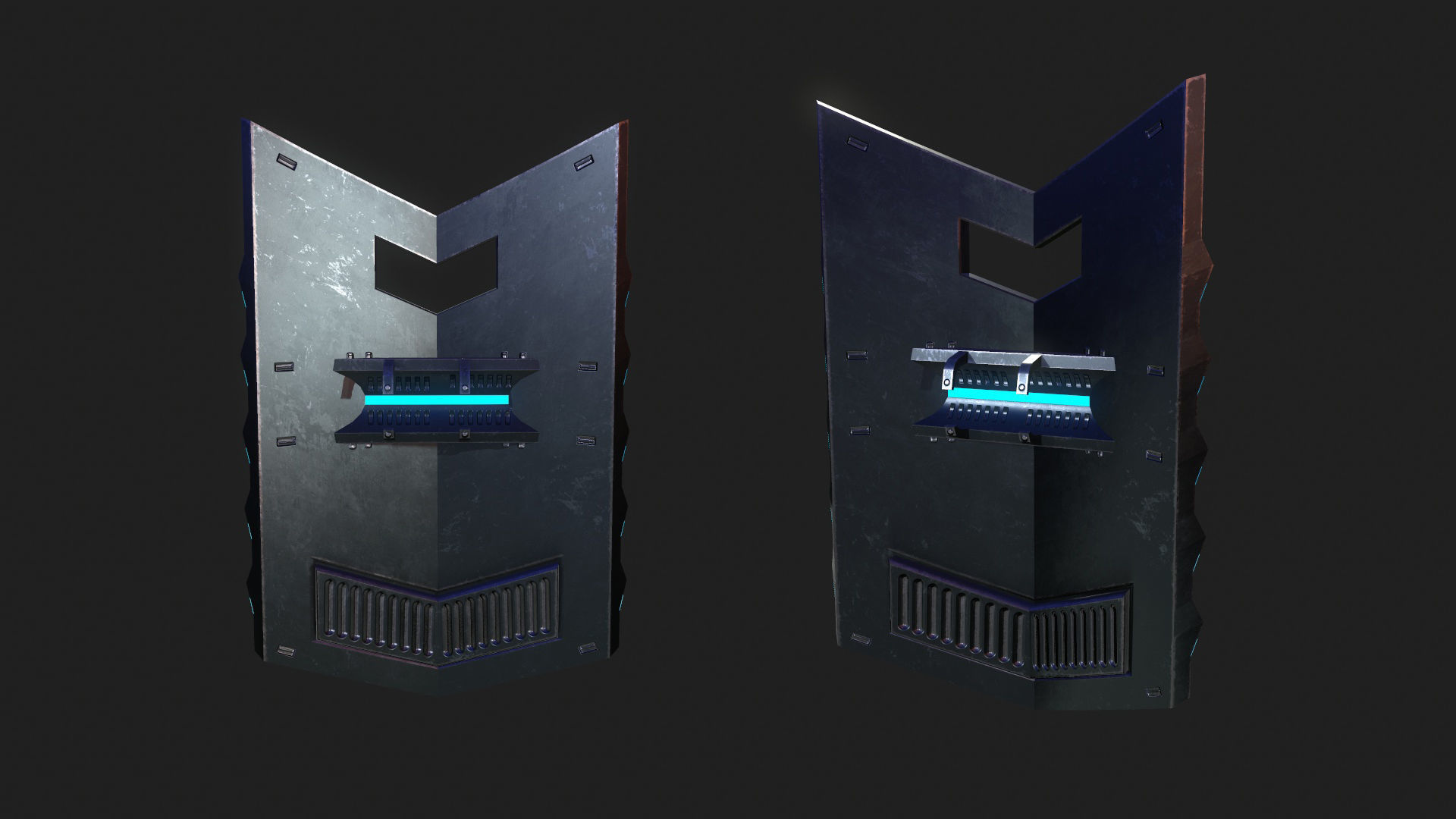 Sci-Fi Shield 3 Low-poly 3D model_2
