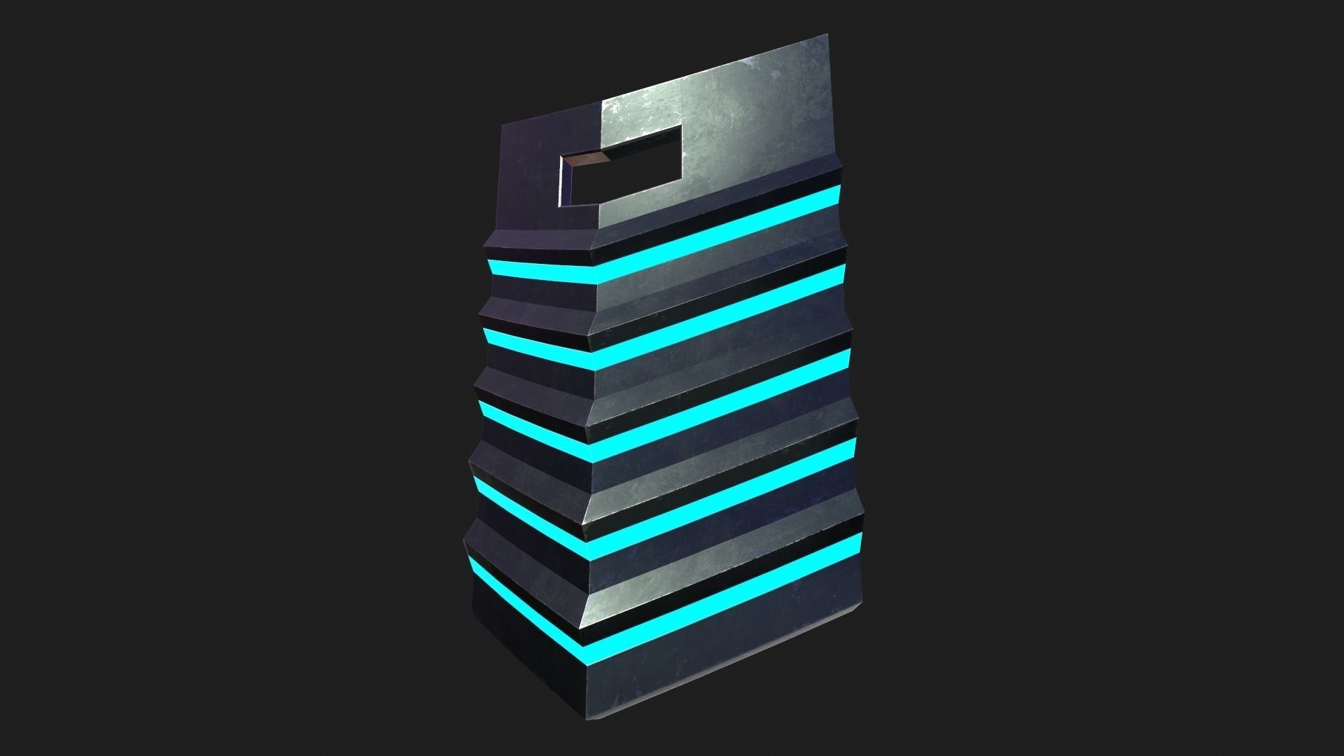 Sci-Fi Shield 3 Low-poly 3D model_4