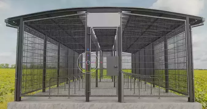 Lockable Bicycle Shelters Version 1 and 2 3D Model Collection