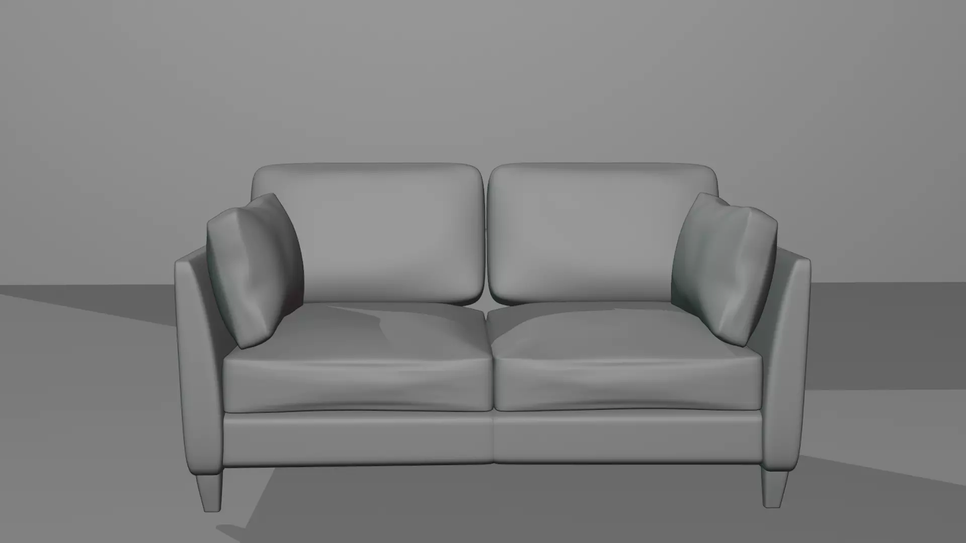 Antonio Black Leather Love Seat Free low-poly 3D model