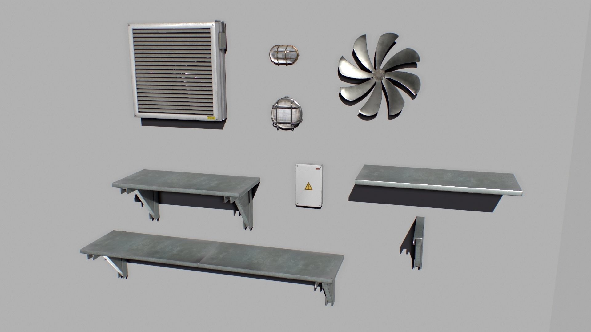 Building and Industrial Props unreal asset Low-poly 3D model_32