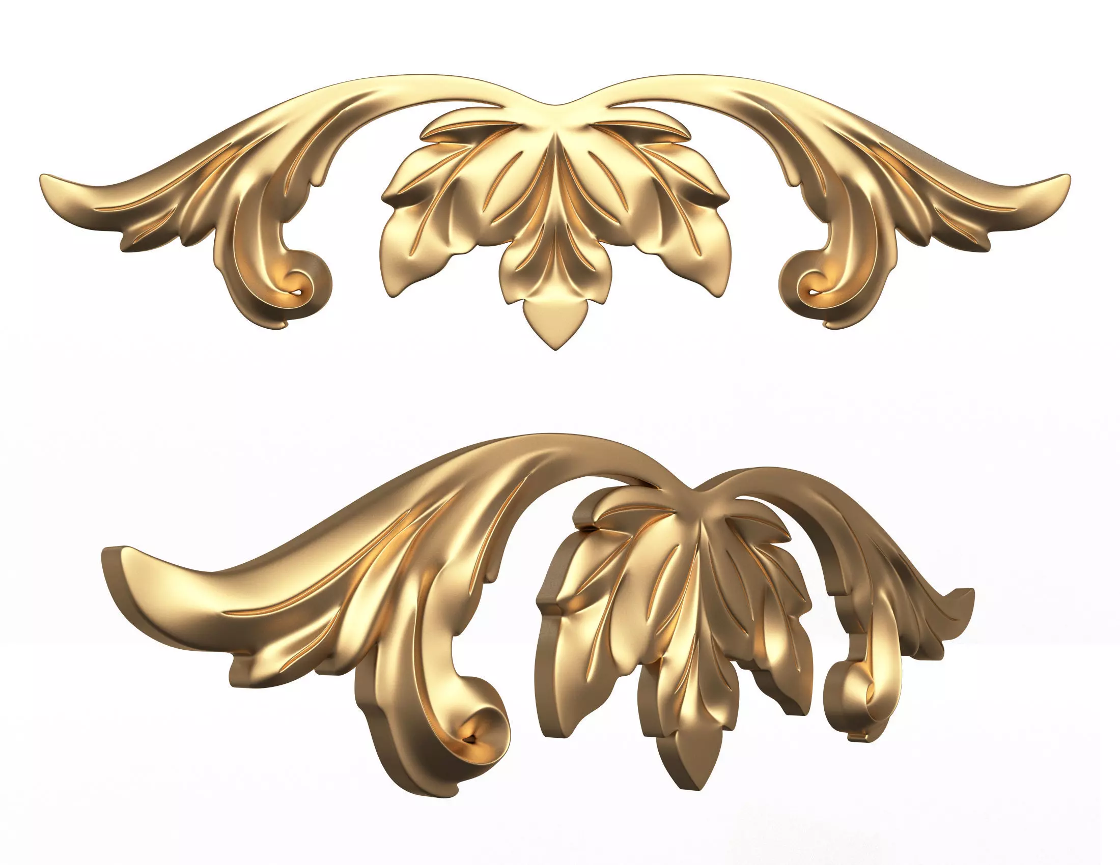 Carved Plaster Molding Decoration 02 Low-poly 3D model