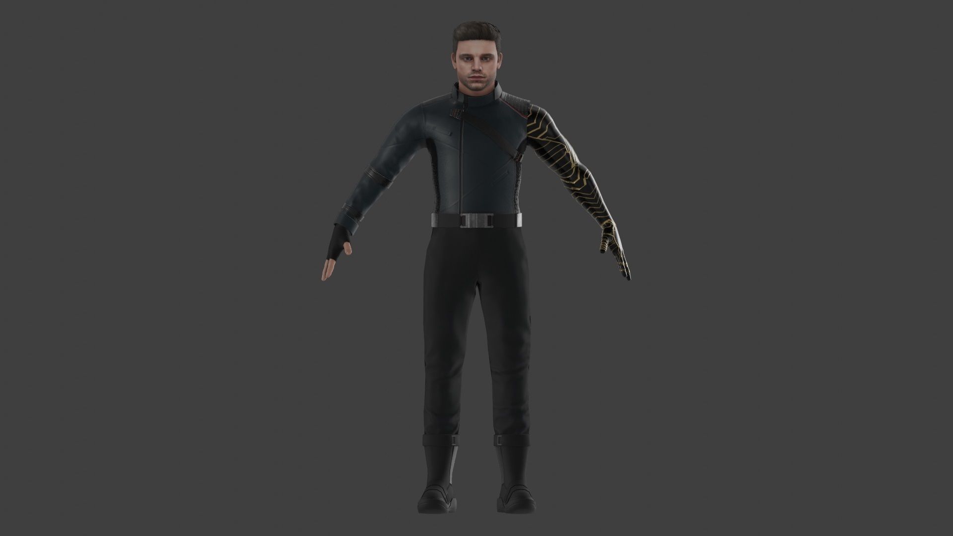 Winter Soldier - Sebastian Stan - Low Poly Low-poly 3D model_6
