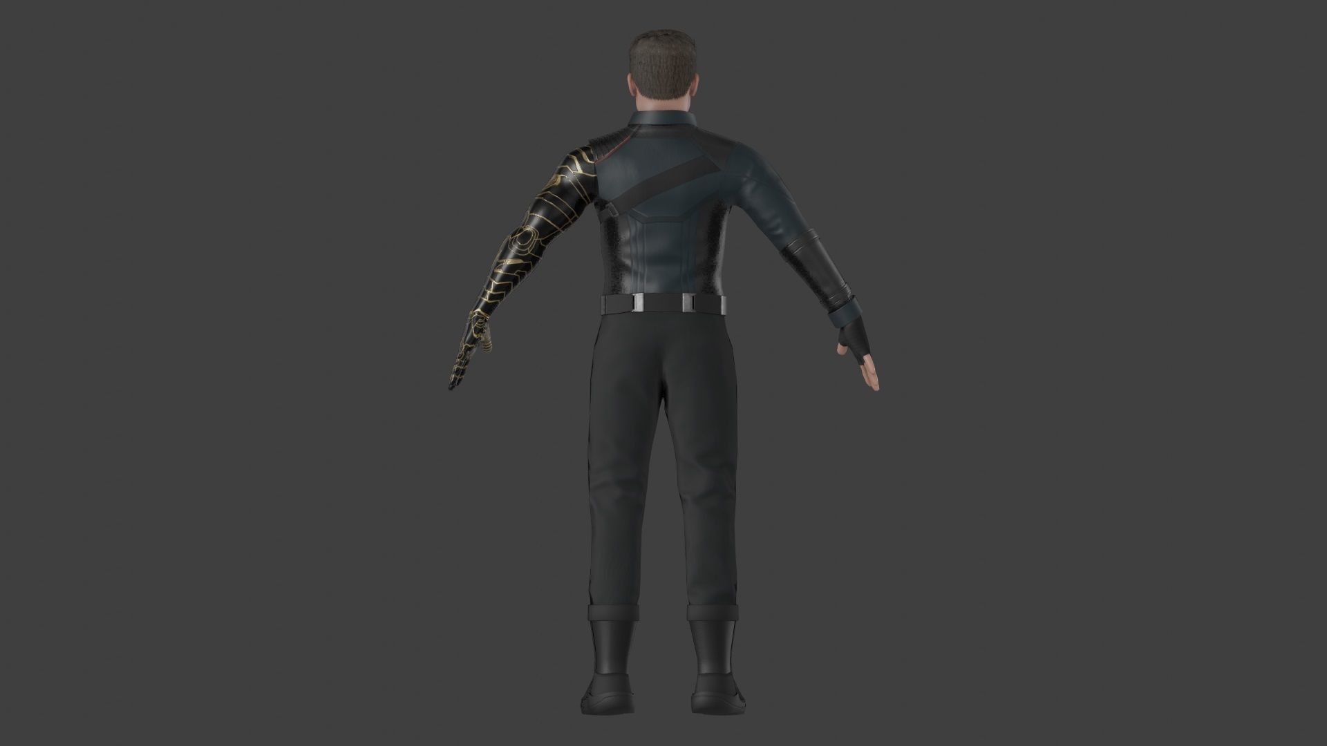 Winter Soldier - Sebastian Stan - Low Poly Low-poly 3D model_10