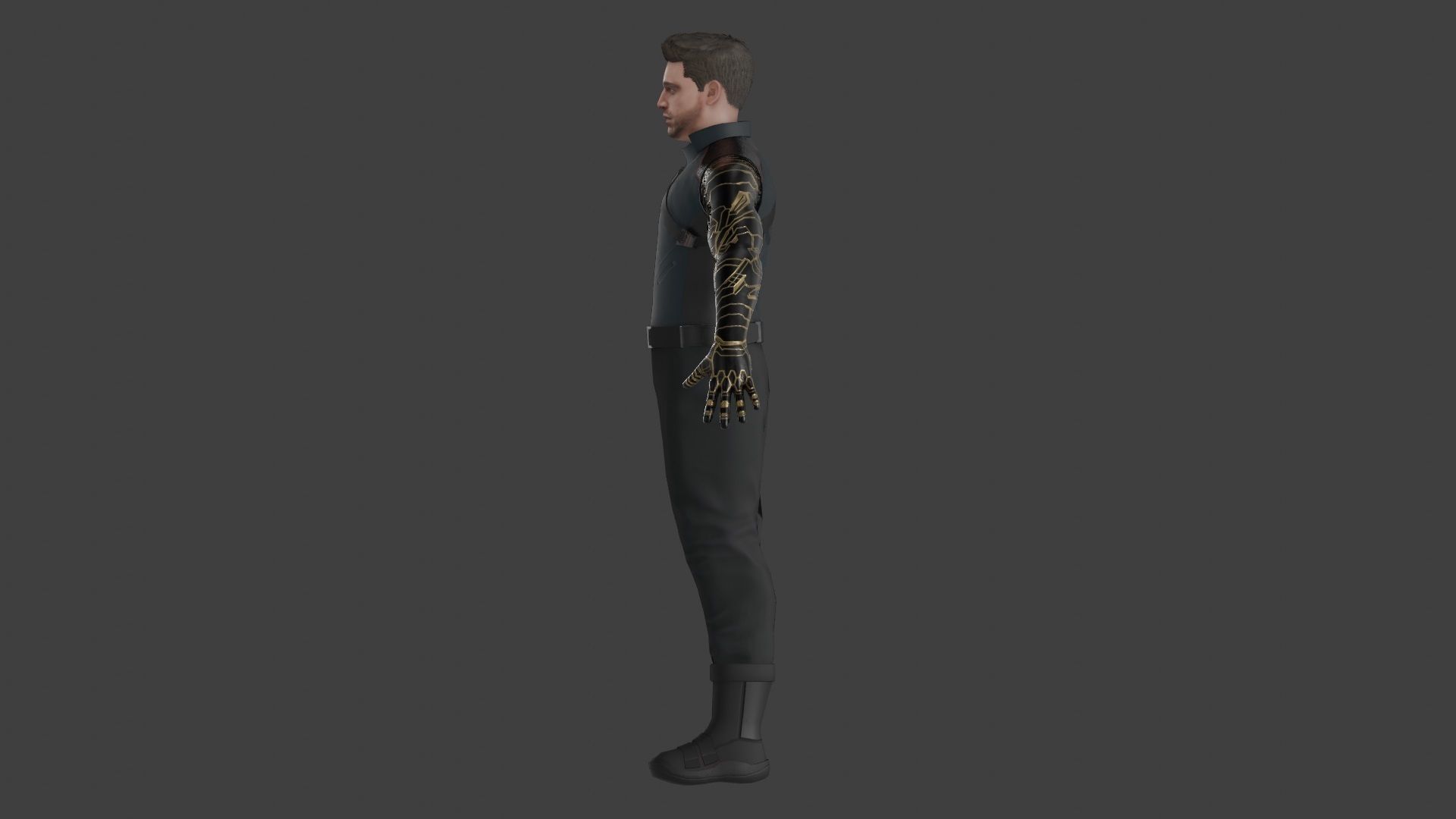 Winter Soldier - Sebastian Stan - Low Poly Low-poly 3D model_8