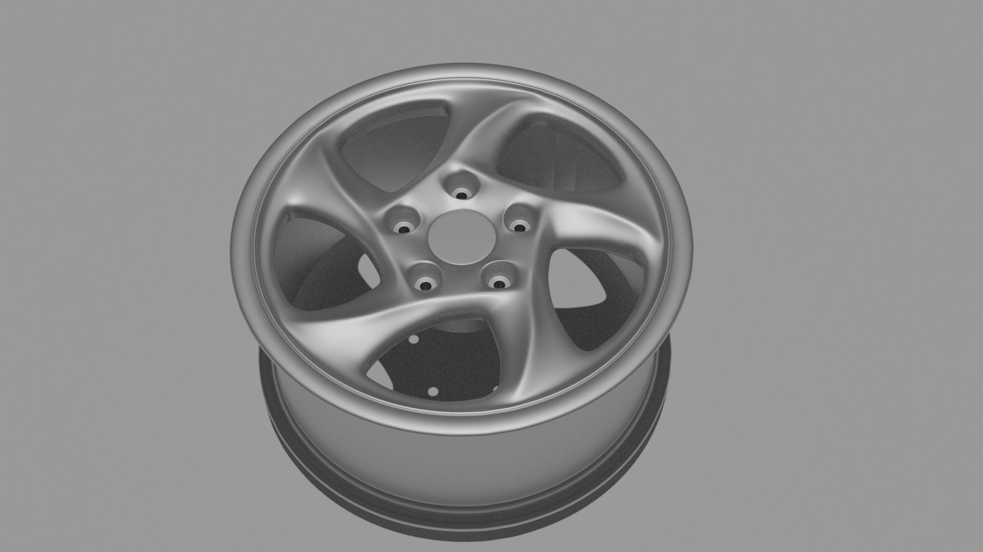 Porche Alloy Wheel Miniature Low-poly 3D model_4
