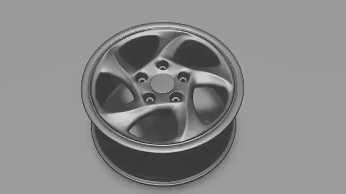 Porche Alloy Wheel Miniature Low-poly 3D model