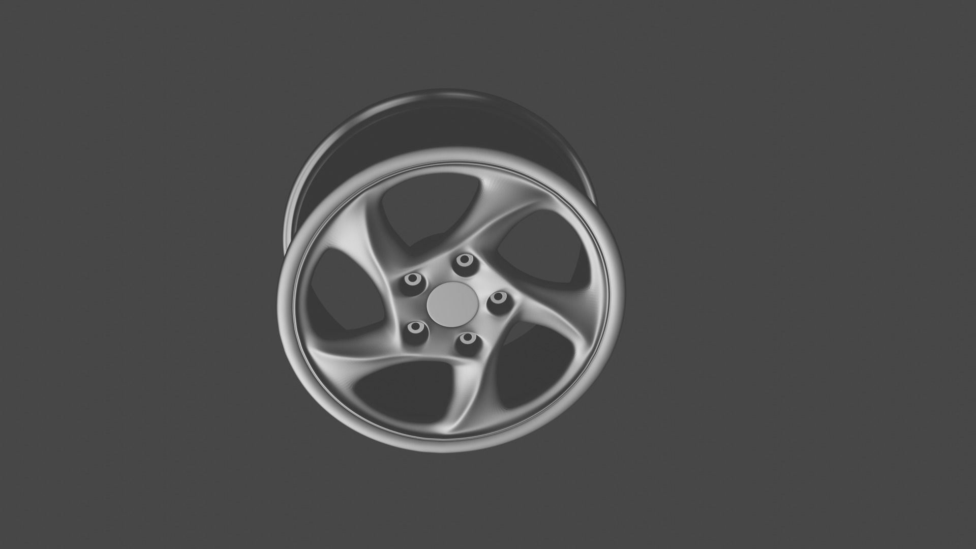 Porche Alloy Wheel Miniature Low-poly 3D model_3
