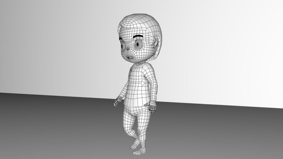 Child Model Rig 3D model_3