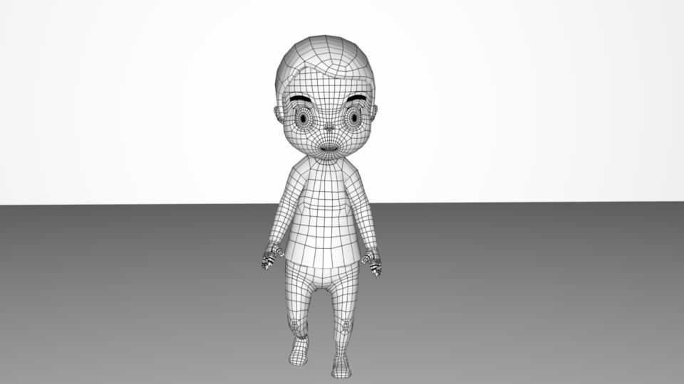 Child Model Rig 3D model_4