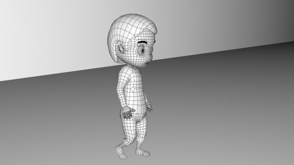 Child Model Rig 3D model_2
