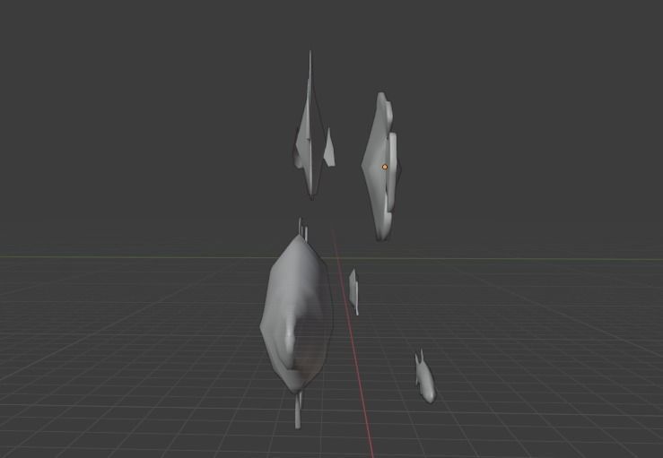 3D Fish model-Set of 5-Materials included Low-poly 3D model_15