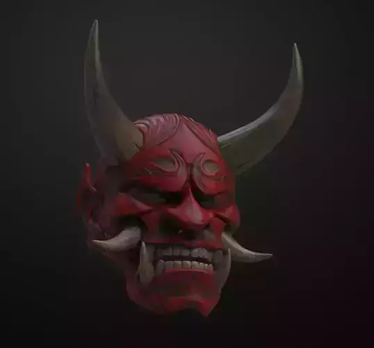 Japanese Hannya Mask Oni Demon Mask Samurai Mask 3D print model 3D model