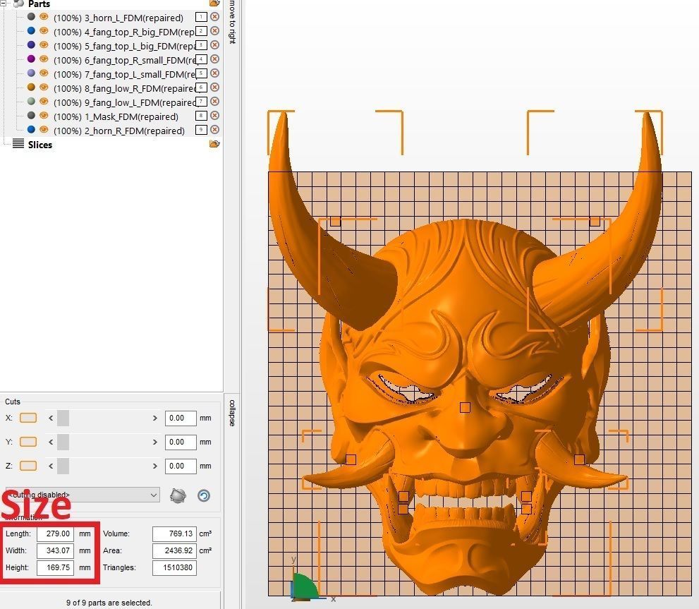 Japanese Hannya Mask Oni Demon Mask Samurai Mask 3D print model 3D model_13