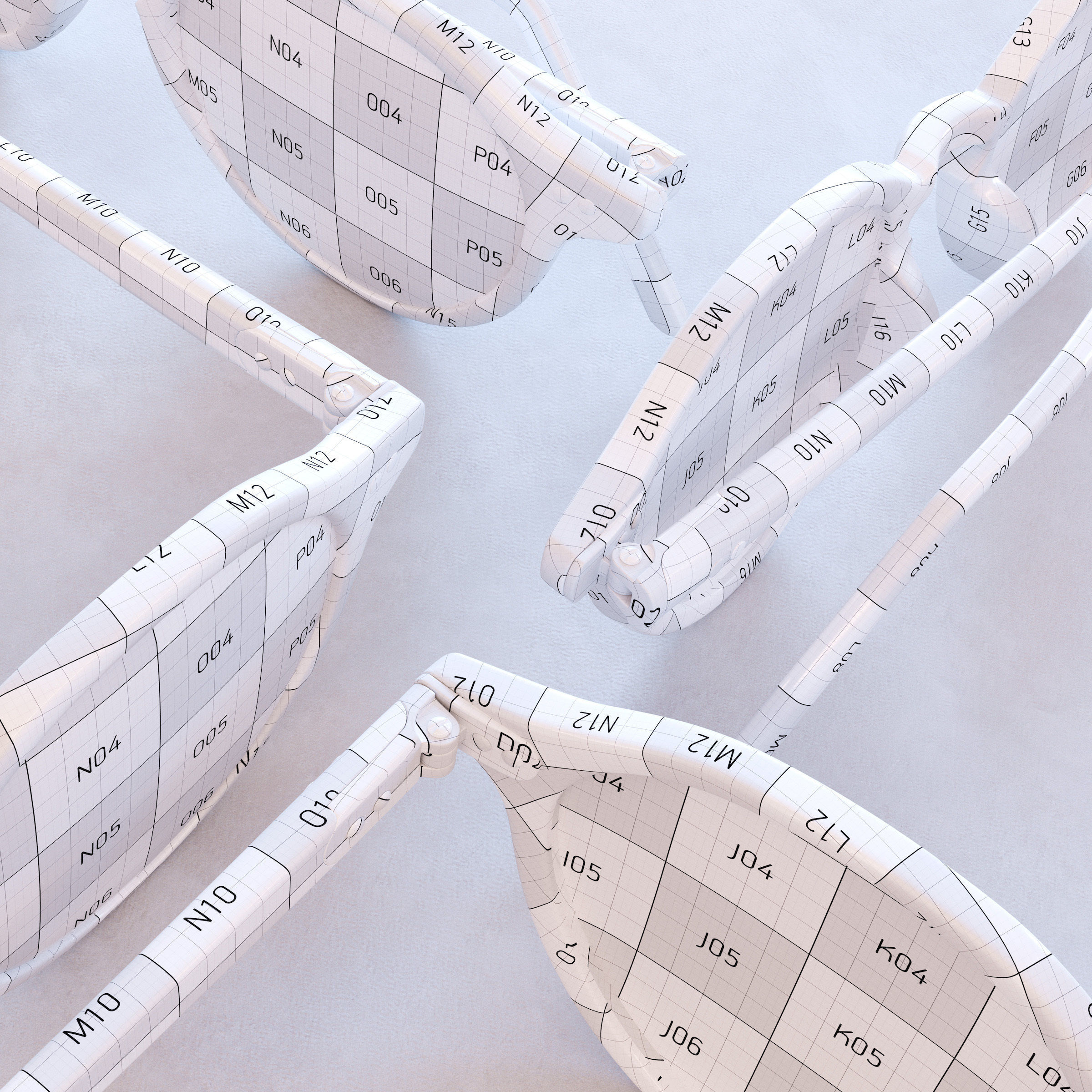 Round Eyeglasses Low-poly 3D model_7