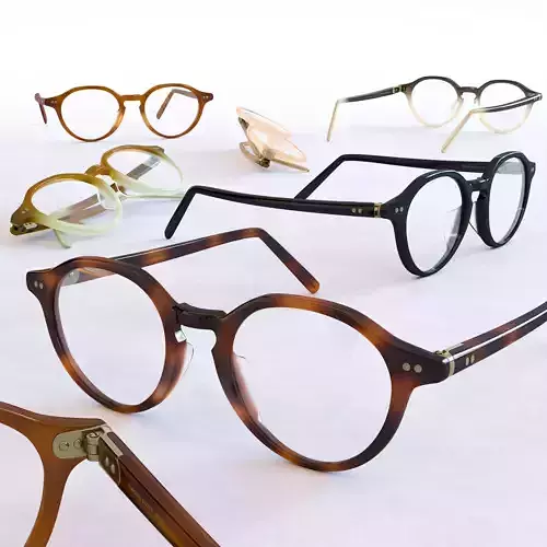 Round Eyeglasses Low-poly 3D model