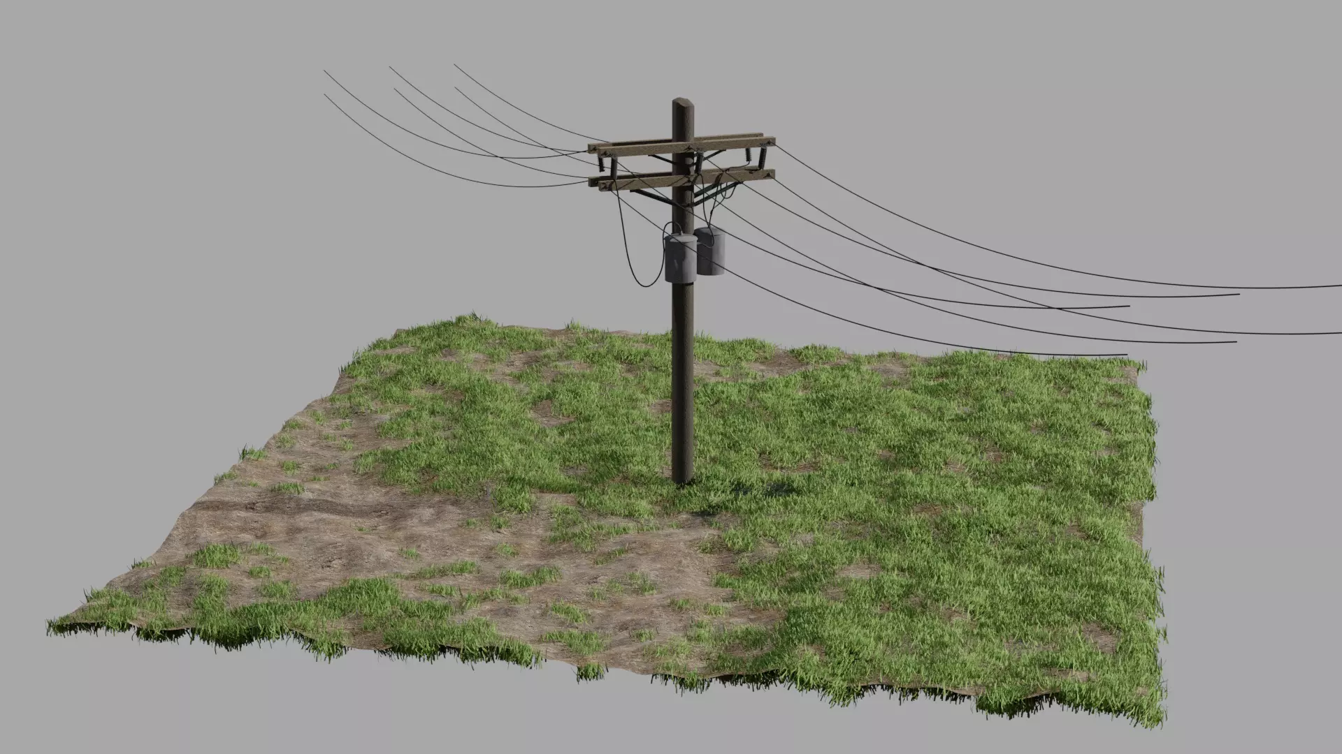 Utility Pylon Low-poly 3D model_0