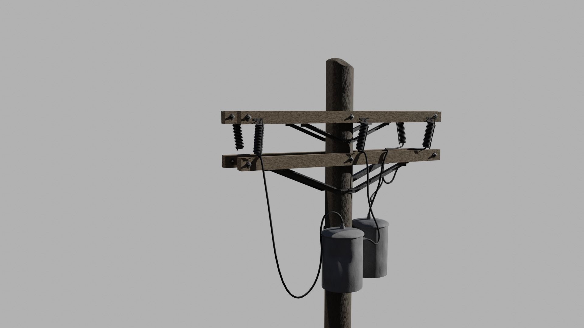 Utility Pylon Low-poly 3D model_1