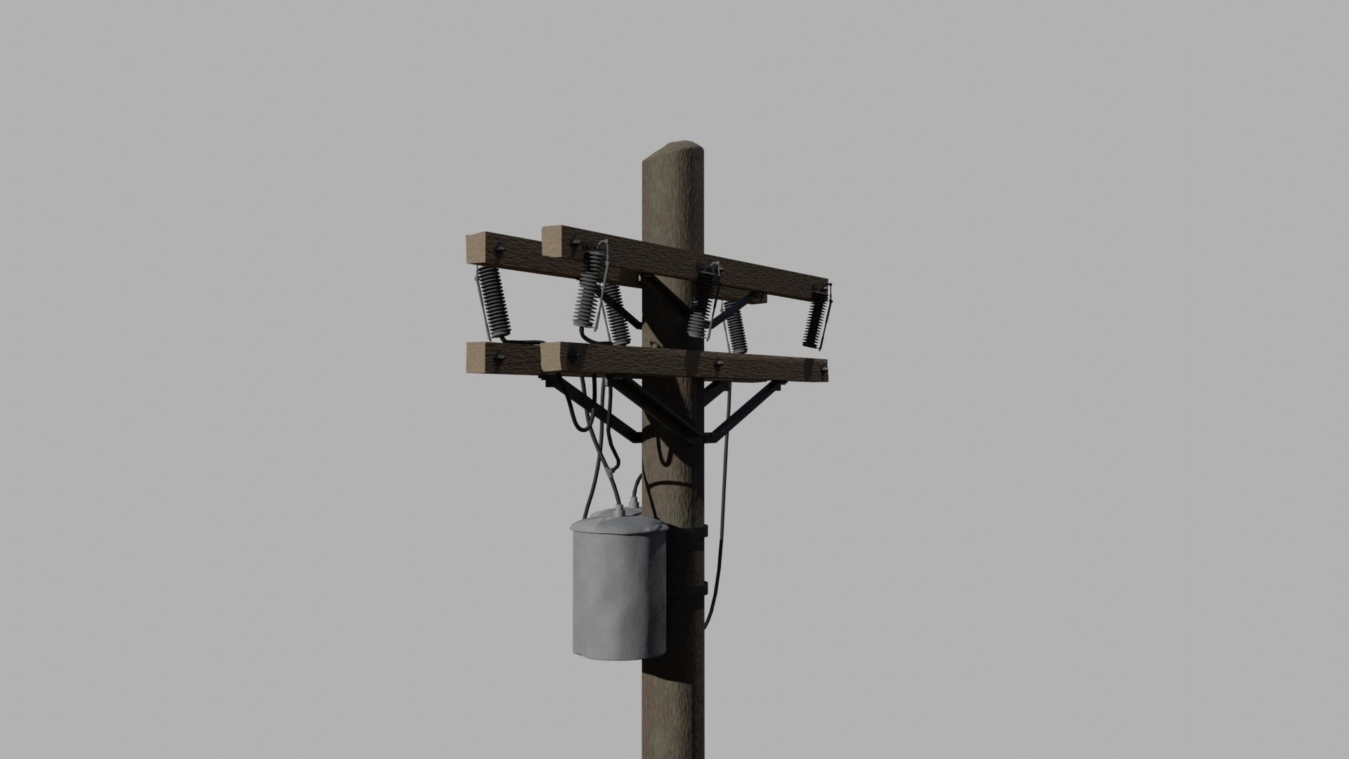 Utility Pylon Low-poly 3D model_2