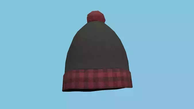 Red Plaid Beanie Winter Cap - Character Fashion Design