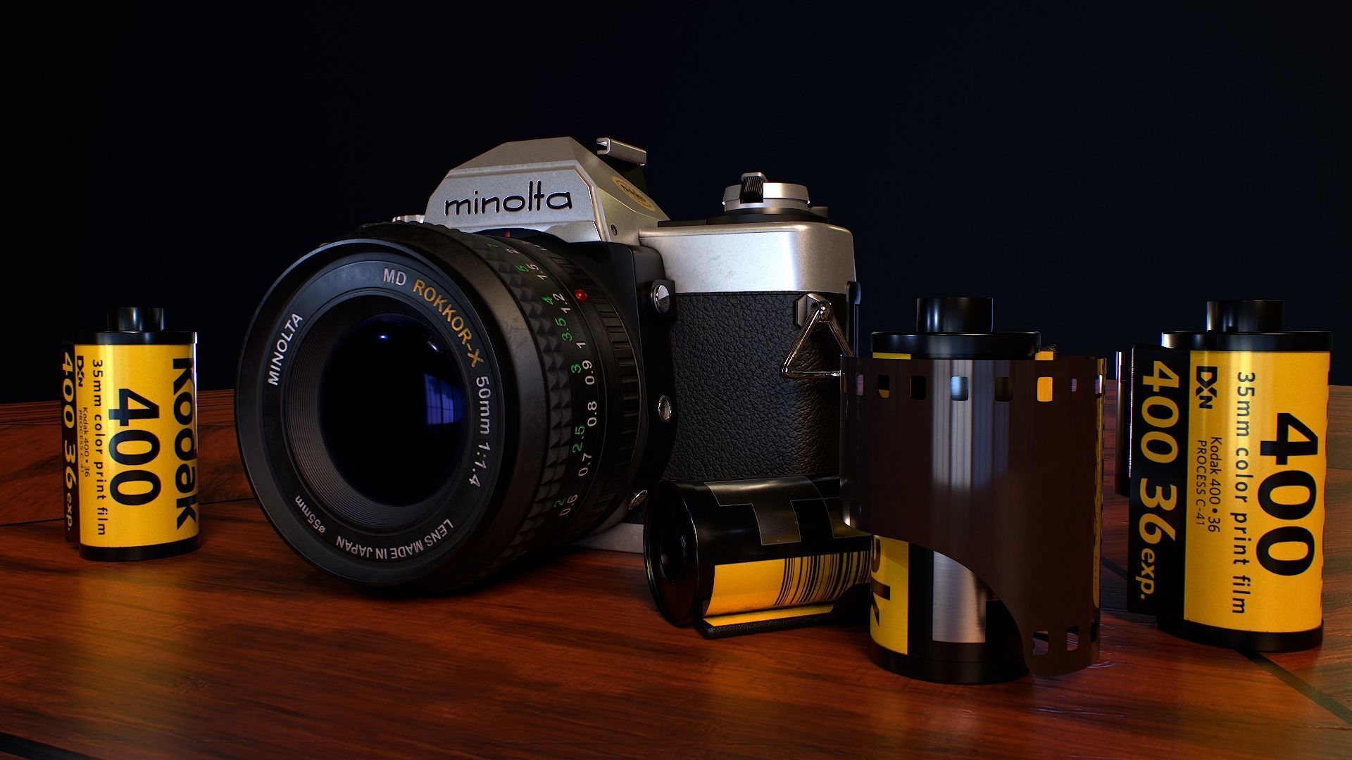 Minolta XG-1 Camera Low-poly 3D model_12
