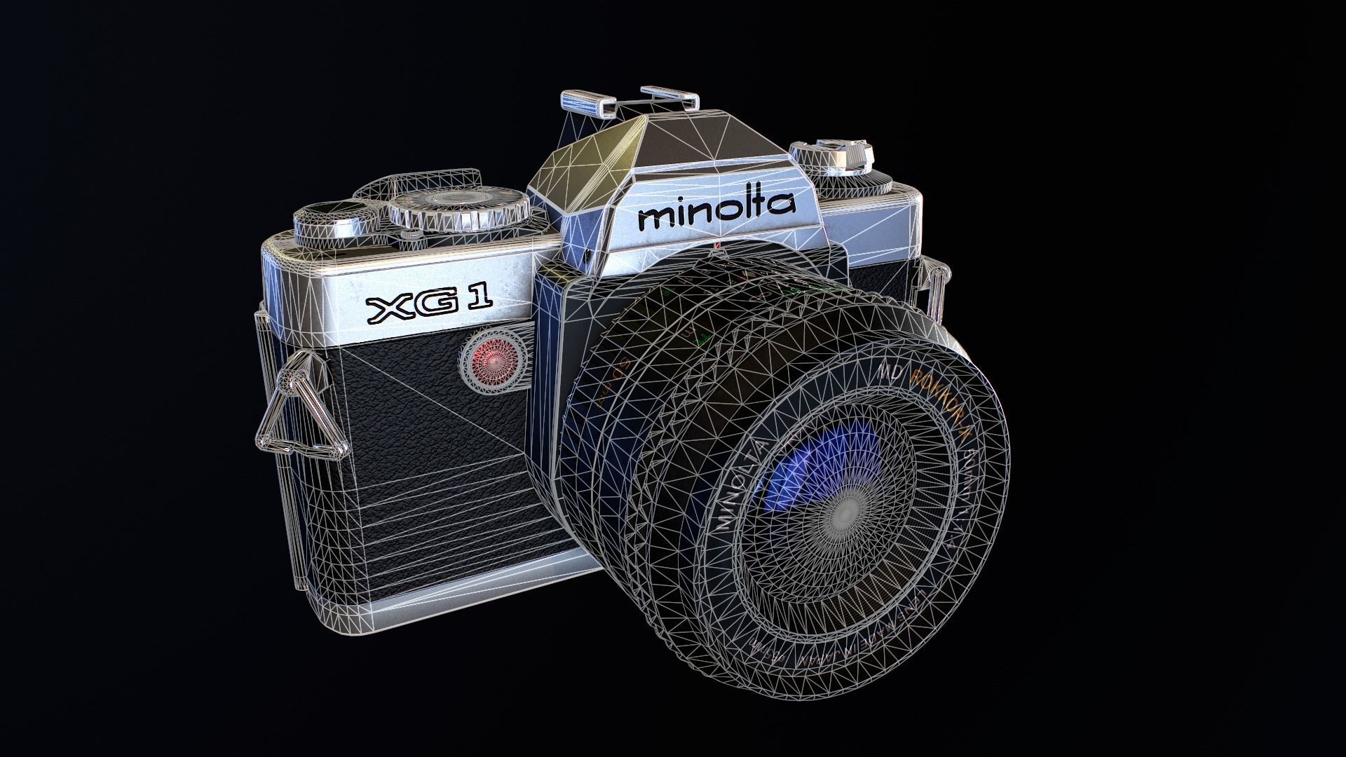 Minolta XG-1 Camera Low-poly 3D model_13