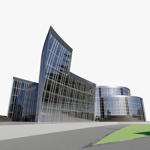 Wavy office building 3D model