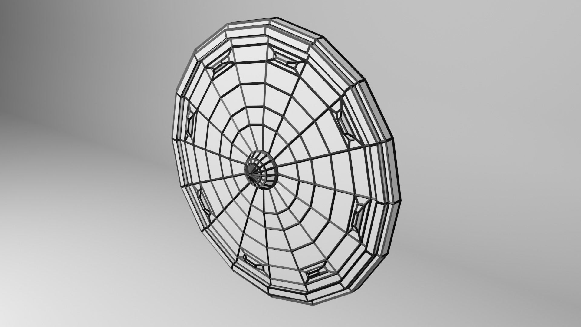 Low polly shield Low-poly 3D model_9