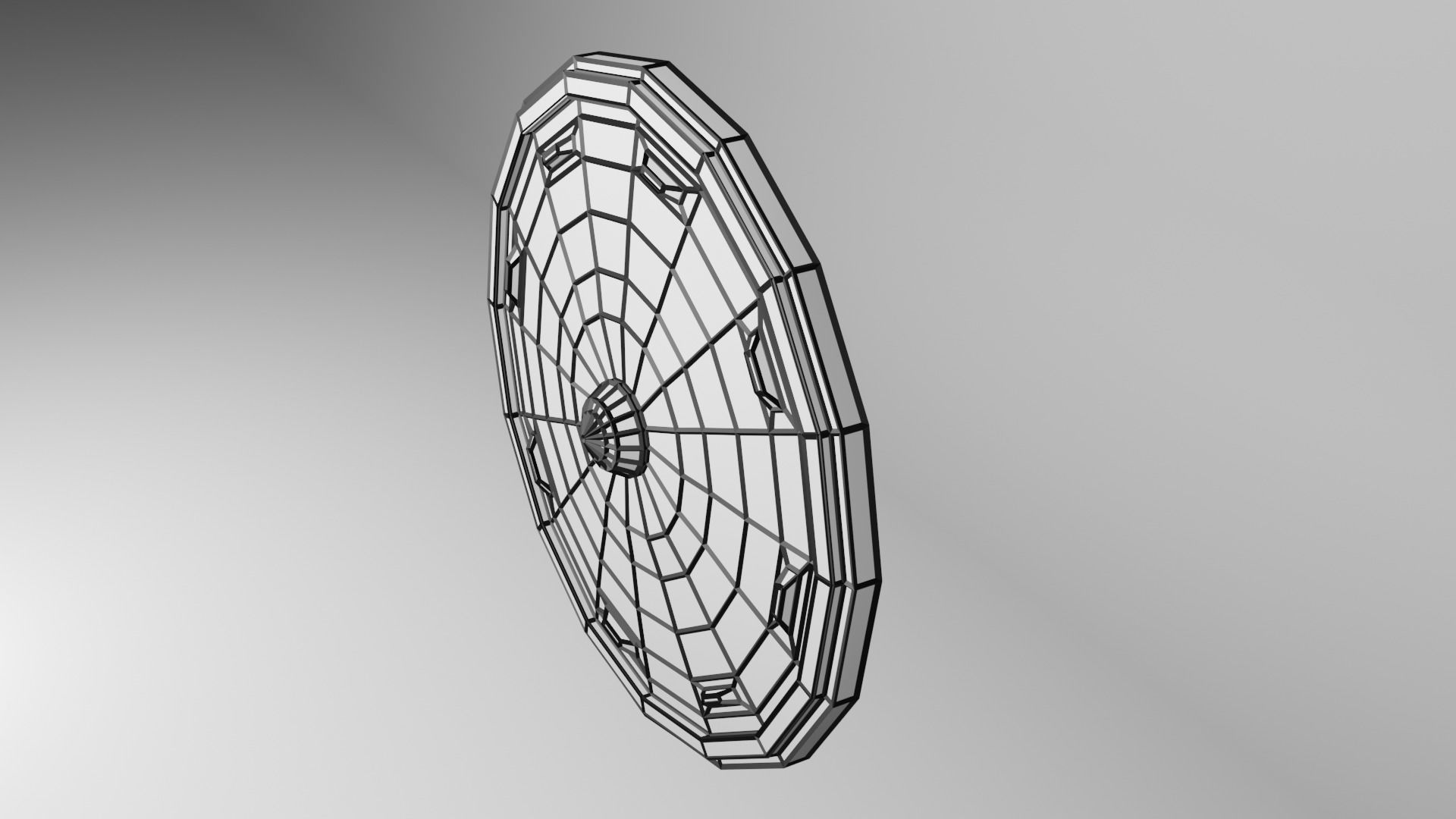 Low polly shield Low-poly 3D model_6
