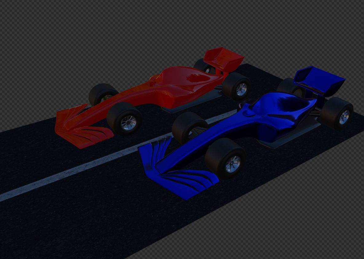 Stylized F1 Car 3D model_6