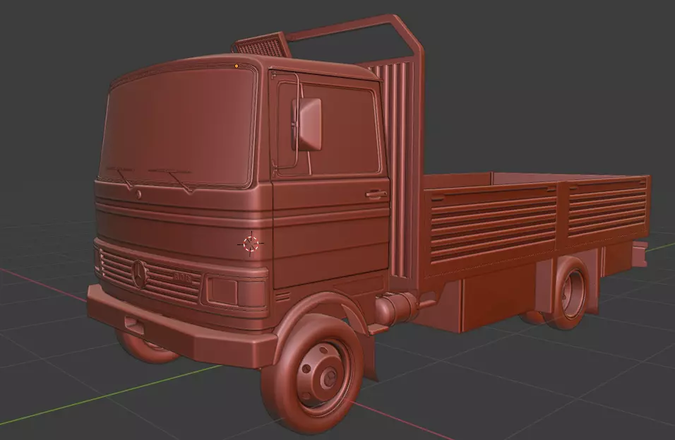 Mercedes Benz 608 or 808 lorry 1968 Low-poly 3D model
