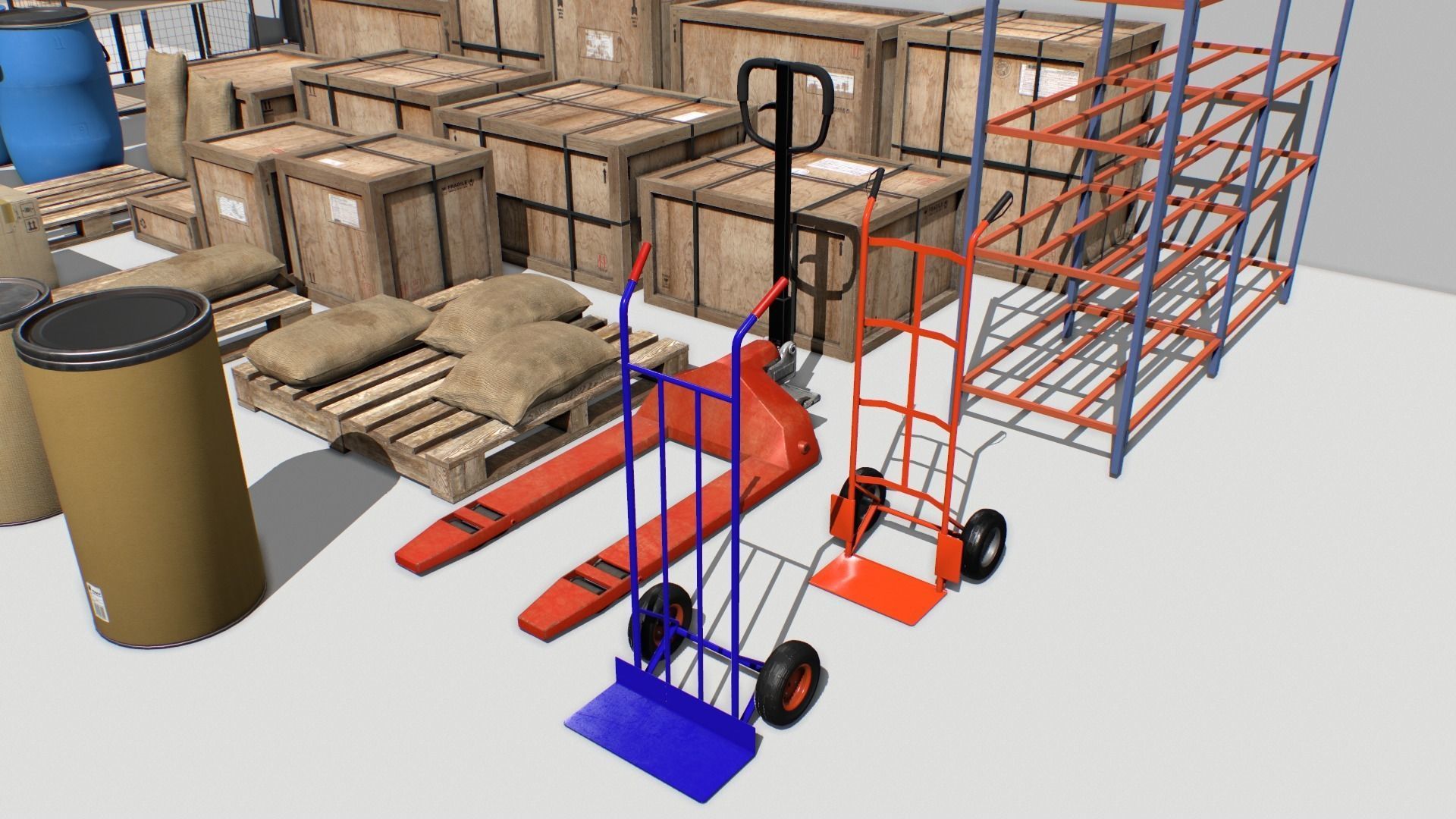 Warehouse Props Pack 1 unreal asset Low-poly 3D model_5