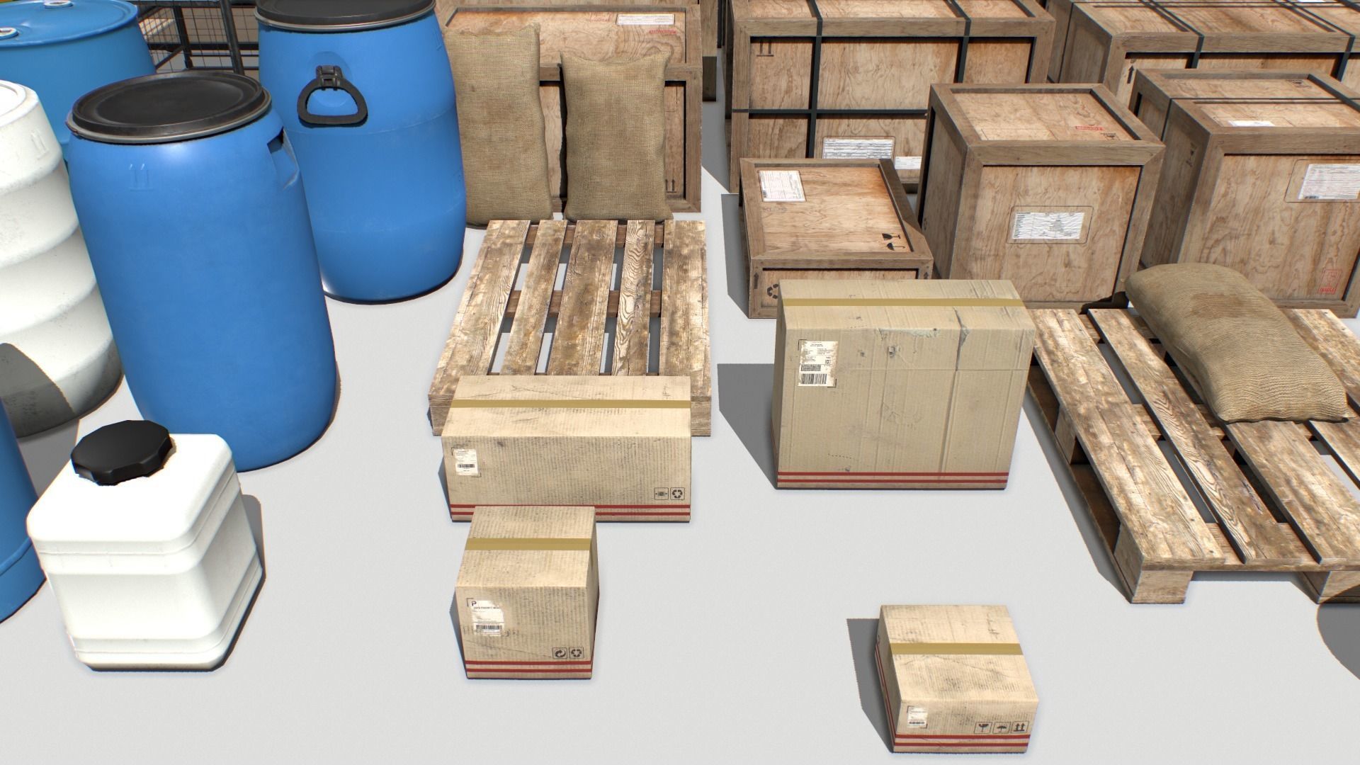 Warehouse Props Pack 1 unreal asset Low-poly 3D model_3