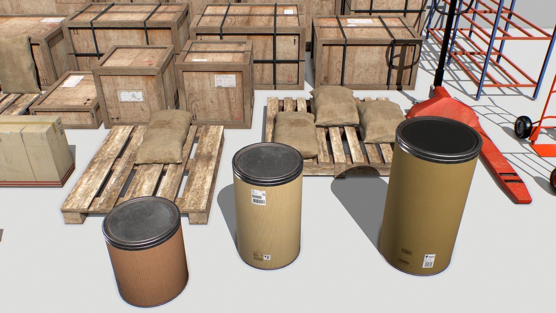 Warehouse Props Pack 1 unreal asset Low-poly 3D model_4