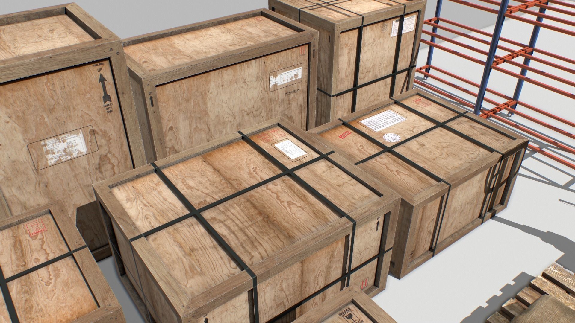 Warehouse Props Pack 1 unreal asset Low-poly 3D model_8
