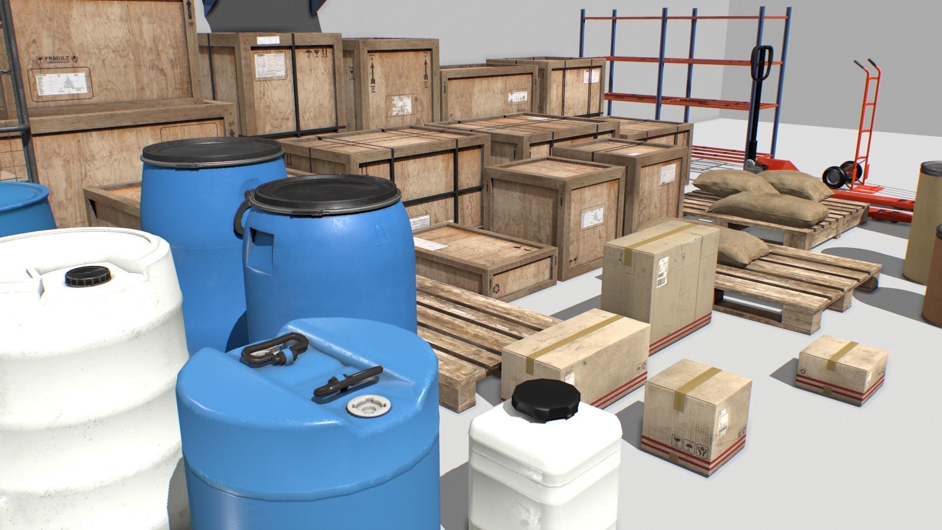 Warehouse Props Pack 1 unreal asset Low-poly 3D model_9
