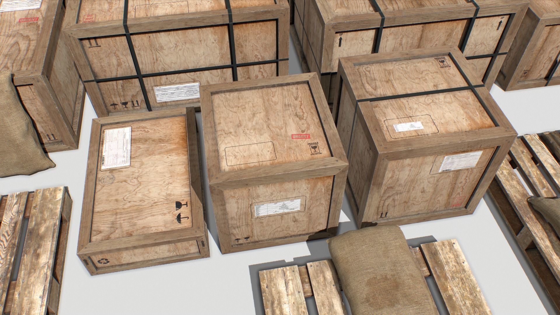 Warehouse Props Pack 1 unreal asset Low-poly 3D model_6