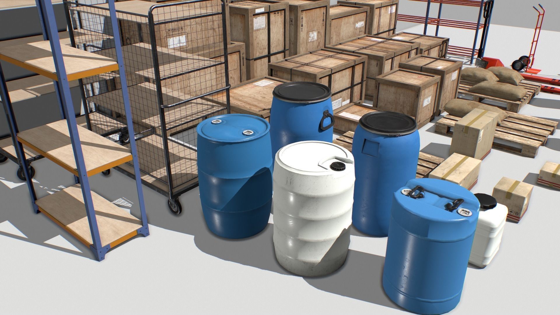 Warehouse Props Pack 1 unreal asset Low-poly 3D model_2
