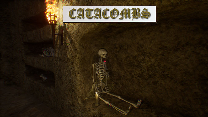Catacombs unreal asset Low-poly 3D model