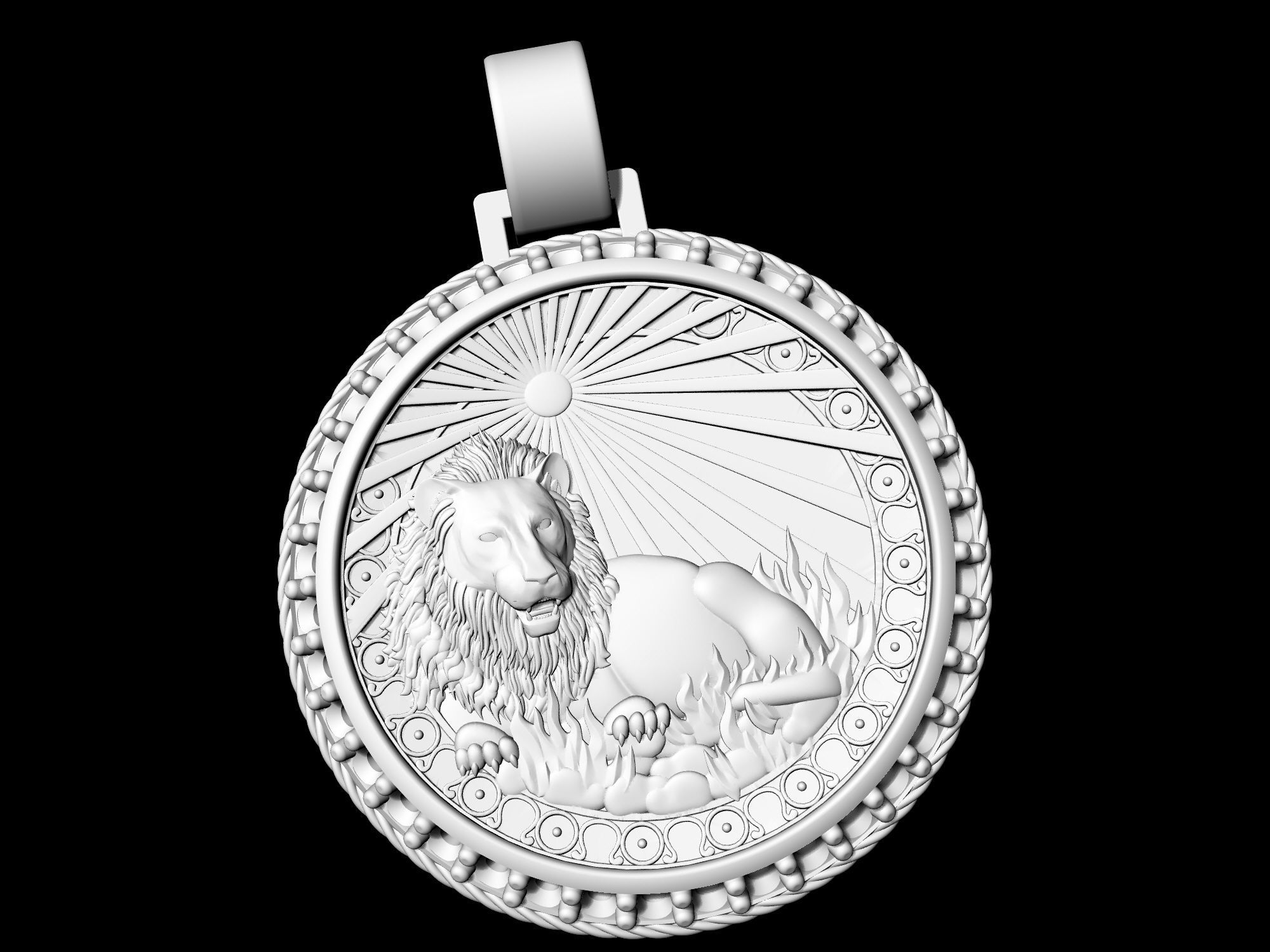 Leo-Zodiac pendant 3D print model_4