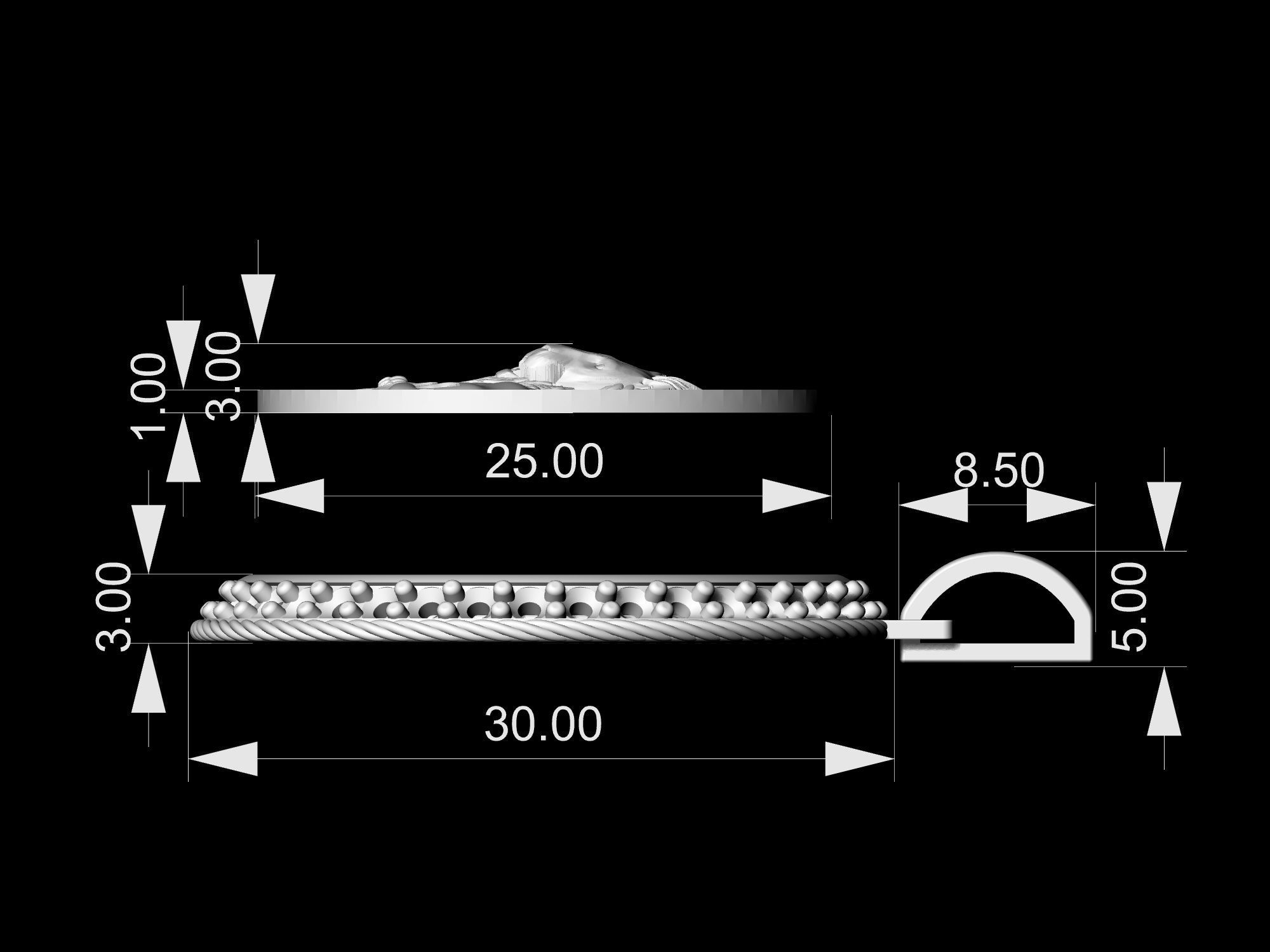 Leo-Zodiac pendant 3D print model_12