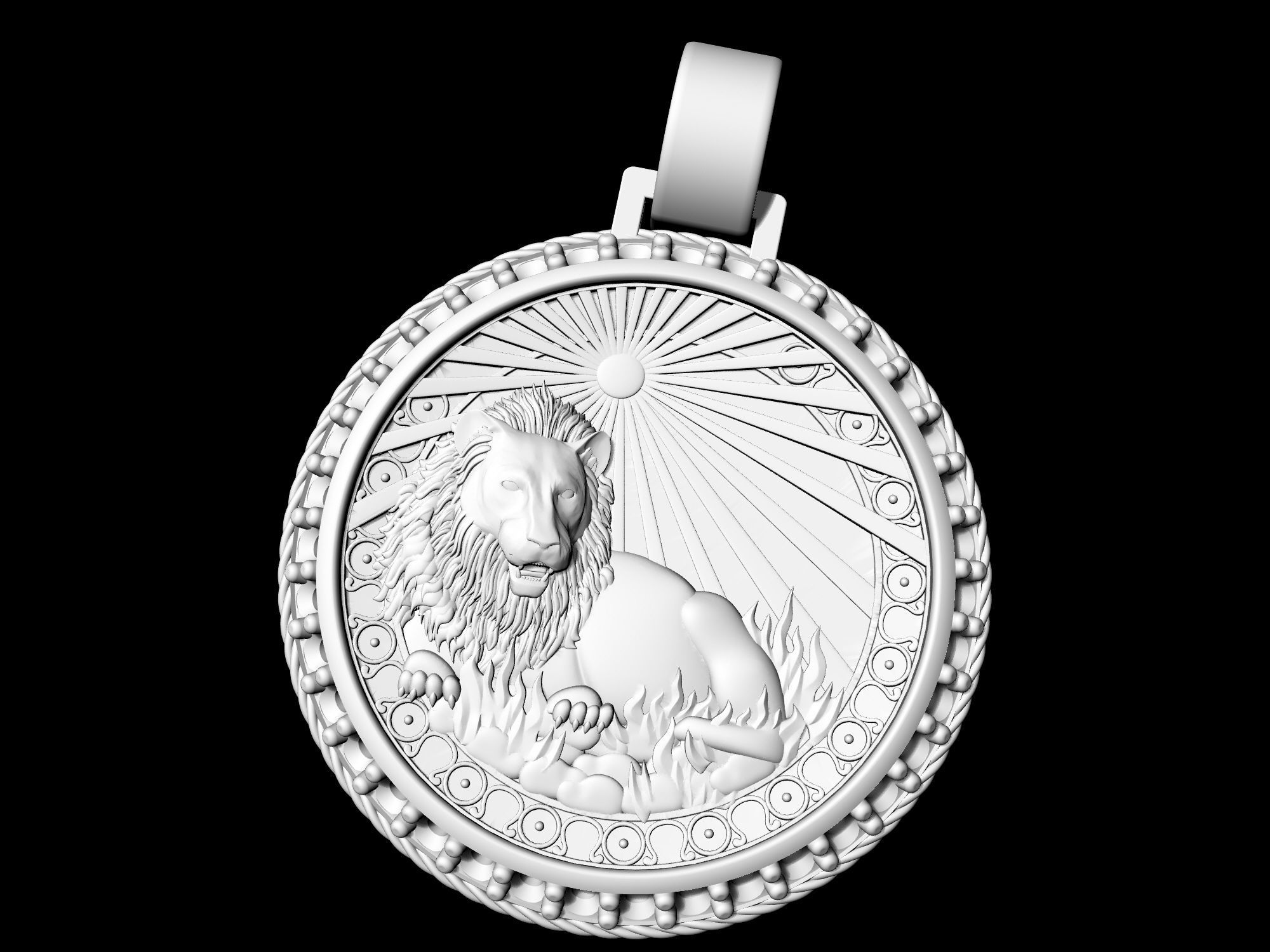 Leo-Zodiac pendant 3D print model_5