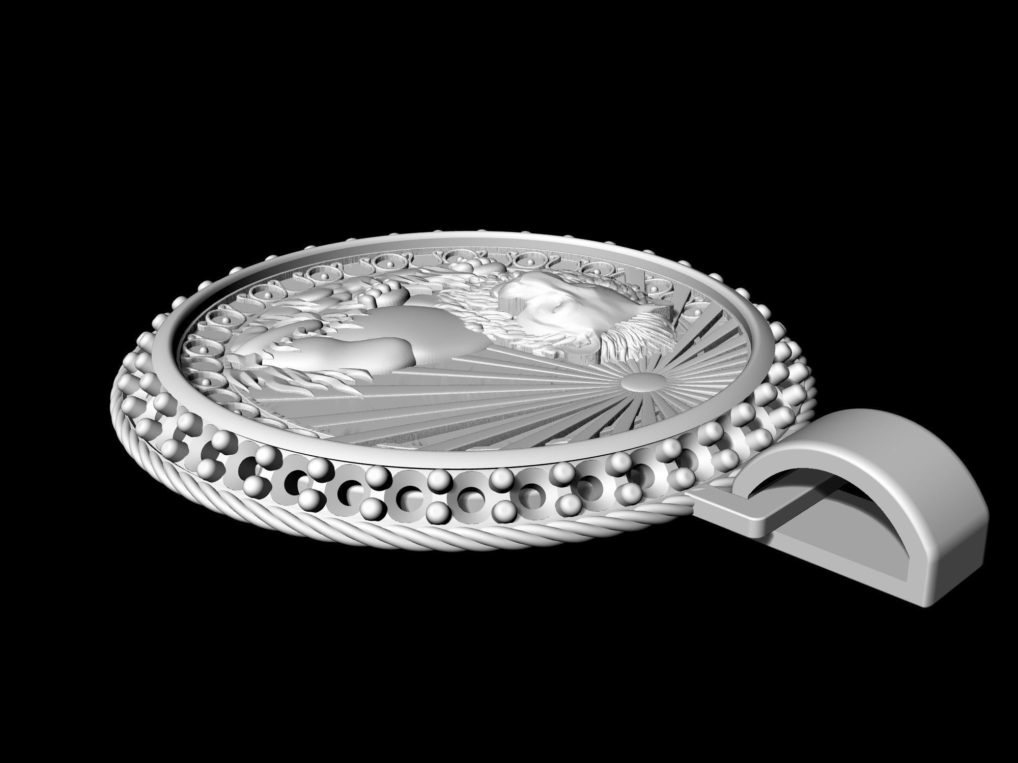 Leo-Zodiac pendant 3D print model_7