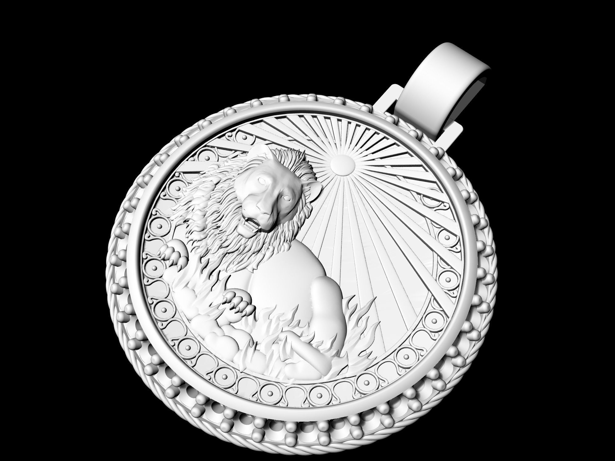 Leo-Zodiac pendant 3D print model_6
