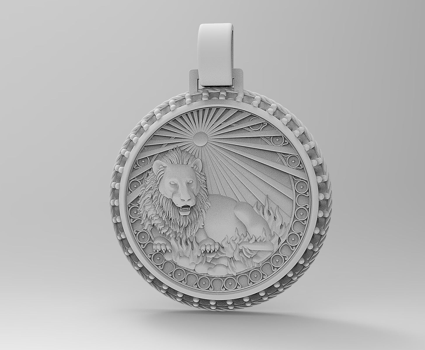 Leo-Zodiac pendant 3D print model_3