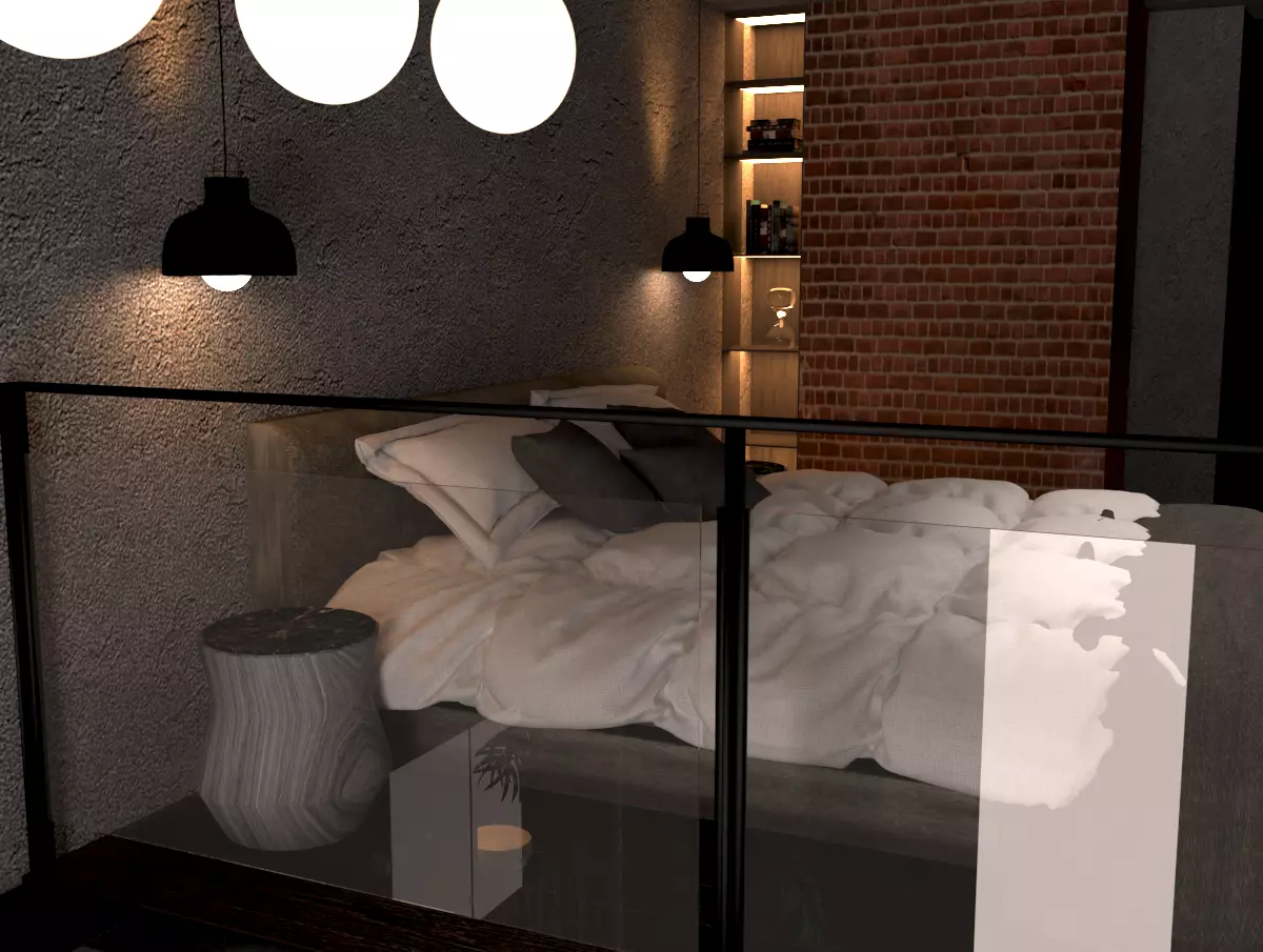 Modern Loft interior 3D model  3D model_0