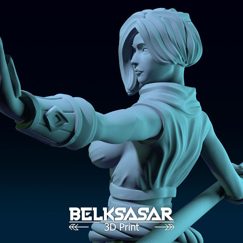 Monk Girl pose 2 Normal and Topless 3D print model_25