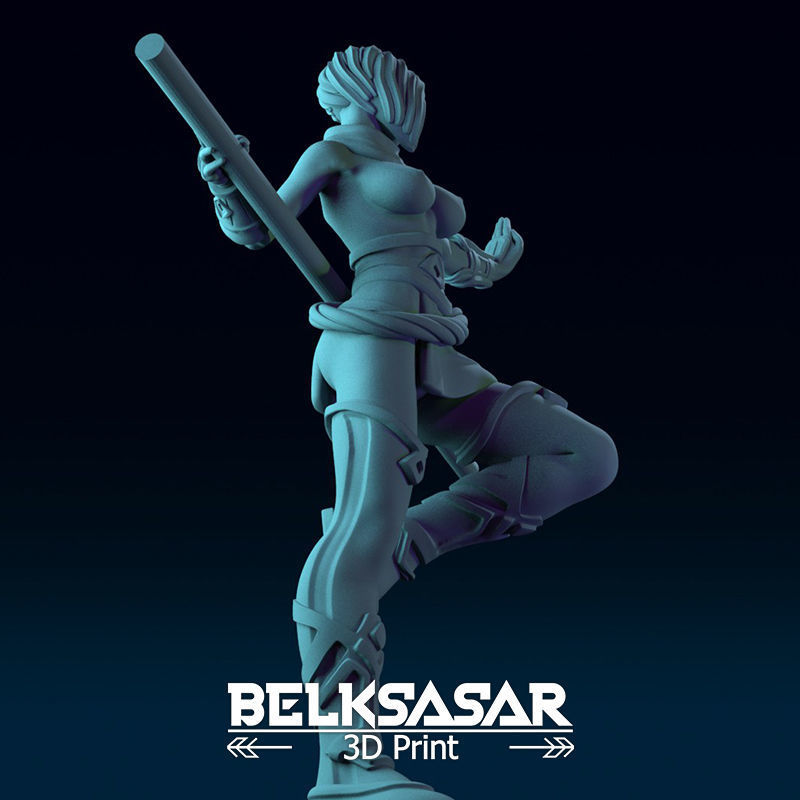 Monk Girl pose 2 Normal and Topless 3D print model_34