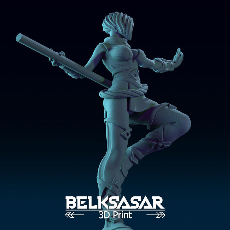 Monk Girl pose 2 Normal and Topless 3D print model_37